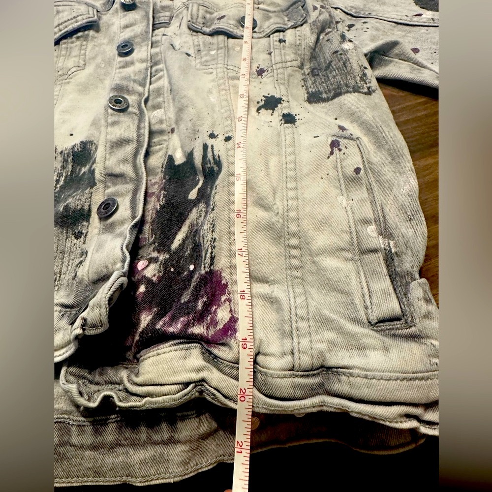 Evolution In Design Boys Distressed Paint Splatter Denim Jacket XS - Picture 13 of 16